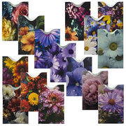 Boxiki Travel Set of 15 RFID Blocking Sleeves Best way to Protect your Cards from Electronic Theft. Durable, Lightweight, and Compact Design to fit in any Pocket or Purse. (Flowers Theme)